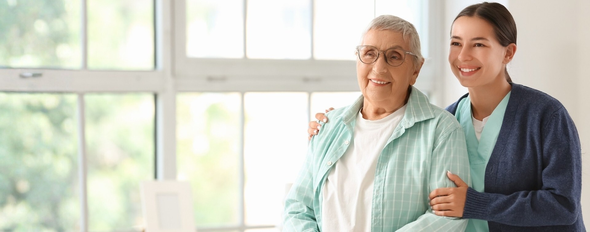 caregiver assisting senior
